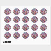 STICKER ROND ANCIENNE ANGLETERRE CARRELAGE SOL (Feuille)