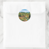 STICKER ROND ANCIENNE FERME EN CHIANTI -TOSCANE (Sac)