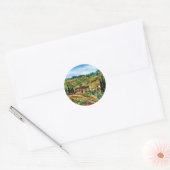 STICKER ROND ANCIENNE FERME EN CHIANTI -TOSCANE (Enveloppe)