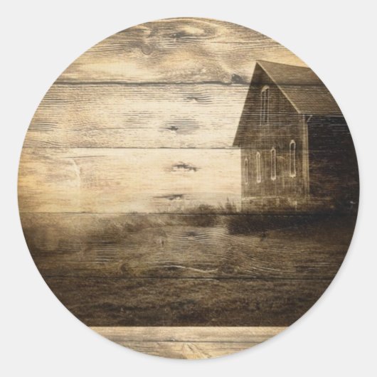 Sticker Rond ancienne ferme primitive de l'ouest cabine (Devant)