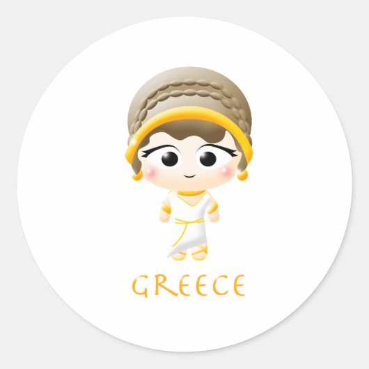 Sticker Rond Ancienne fille grecque (Devant)