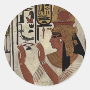Sticker Rond Ancienne reine égyptienne [Nefertari]