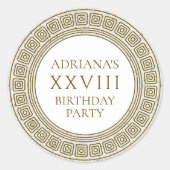 Sticker Rond Ancienne Rome Anniversaire Fête avec éléments en p (Devant)