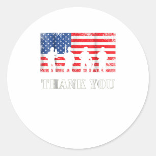 Sticker Rond Anciens combattants du Merci du drapeau américain