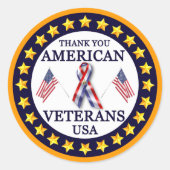 Sticker Rond Anciens combattants Merci (Devant)