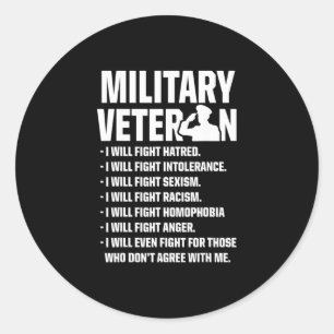 Sticker Rond Anciens combattants militaires contre le combat de