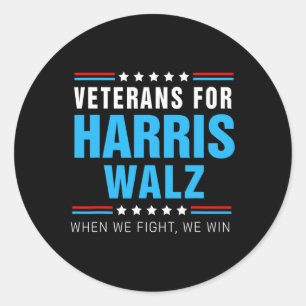 Sticker Rond Anciens Combattants Pour Harris Wheimer 2024 Quand