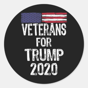 Sticker Rond Anciens Combattants Pour Trump Élections 2020 Anti
