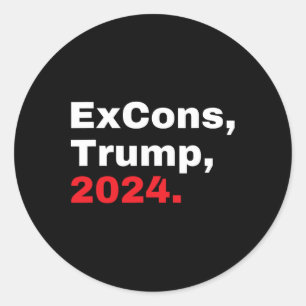 Sticker Rond Anciens condamnés Trump 2024 Trump Vance