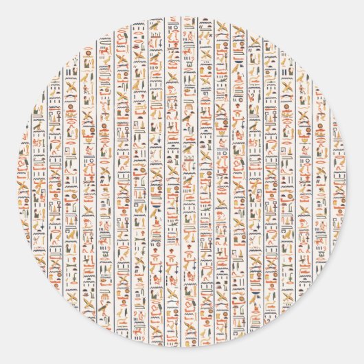 Sticker Rond ancient egypt hieroglyphes pattern background hist (Devant)