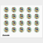 Sticker Rond Ancre, avale et Roses (Feuille)