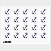 Sticker Rond Ancre bleu marine (Feuille)