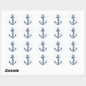 Sticker Rond Ancre bleu marine (Feuille)
