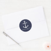 Sticker Rond Ancre bleu marine moderne mariage Faveur (Enveloppe)