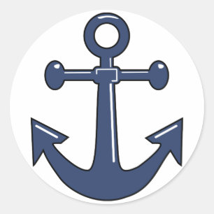 Sticker Rond Ancre bleue