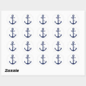Sticker Rond Ancre bleue marine (Feuille)
