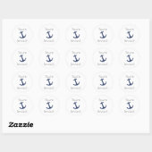 Sticker Rond Ancre bleue marine (Feuille)