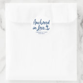 Sticker Rond Ancré Dans Love Beach Mariage Nautique (Sac)