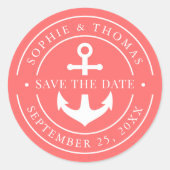 Sticker Rond Ancre de bordure blanche couleur modifiable Enregi (Devant)