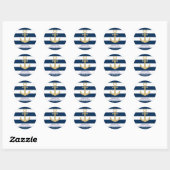 Sticker Rond Ancre d'or Bleu Bleu Marine (Feuille)
