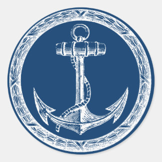 Sticker Rond Ancre et couronne
