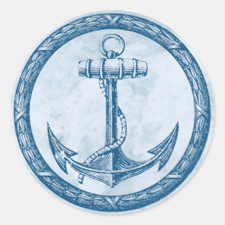 Sticker Rond Ancre et couronne