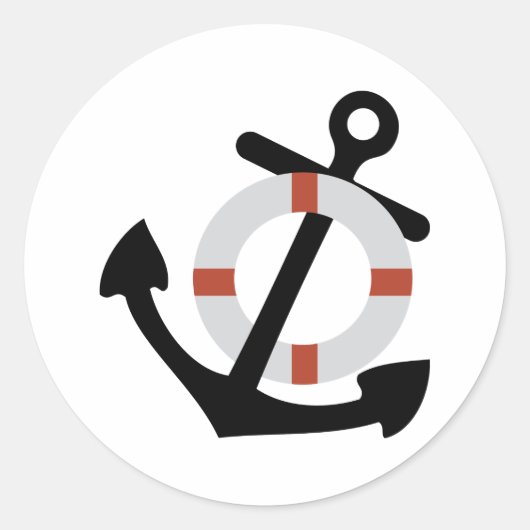 Sticker Rond ancre et sauveteur (Devant)