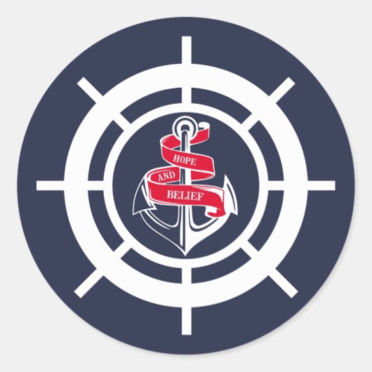 Sticker Rond Ancre et volant (Devant)