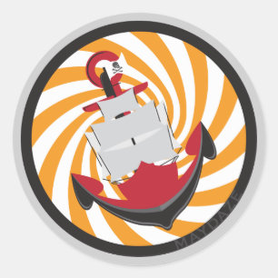 Sticker Rond ancre étourdie de maydaze