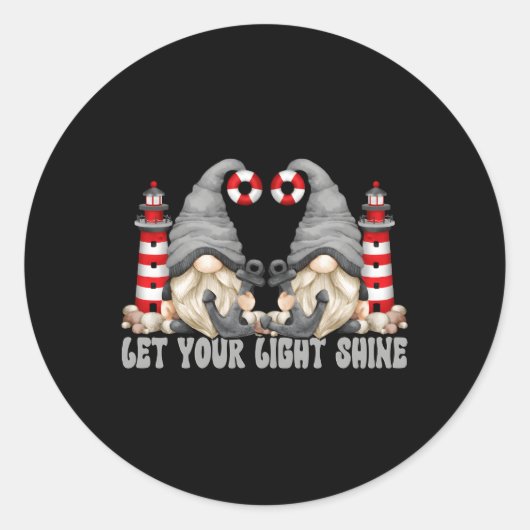 Sticker Rond Ancre Gnome Christian Dit Que Ta Lumière Brille (Devant)