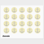 Sticker Rond Ancre gris Chevron jaune (Feuille)