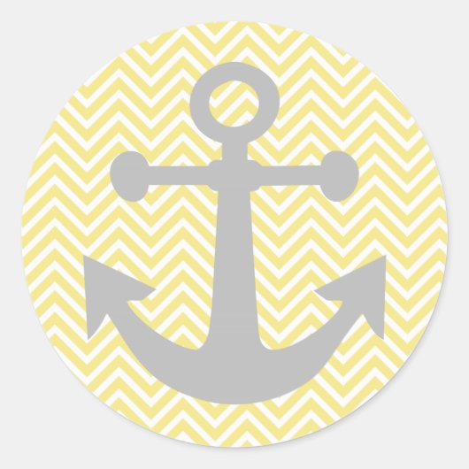 Sticker Rond Ancre gris Chevron jaune (Devant)