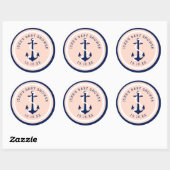 Sticker Rond Ancre marine marine flush couleur personnalisée (Feuille)