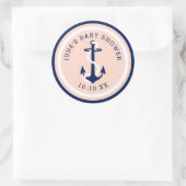 Sticker Rond Ancre marine marine flush couleur personnalisée (Sac)
