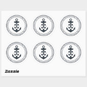 Sticker Rond Ancre mignonne (Feuille)