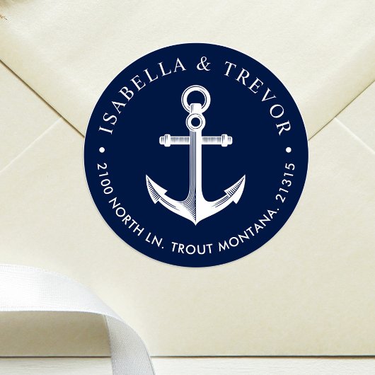 Sticker Rond Ancre nautique
