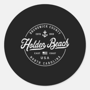 Sticker Rond Ancre nautique Holden Beach Caroline du Nord Voyag