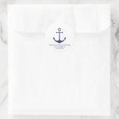 Sticker Rond ancre nautique mariage marine bleu blanc faveurs (Sac)
