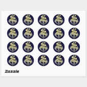Sticker Rond Ancre Navire Capitaine Votre nom Personnalisable (Feuille)