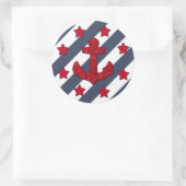 Sticker rond Ancre Parties scintillant rouge, bril (Sac)