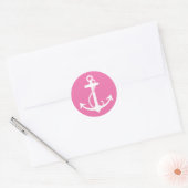 Sticker Rond Ancre rose (Enveloppe)