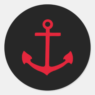 Sticker Rond Ancre rouge