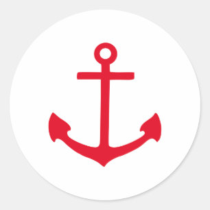 Sticker Rond Ancre rouge