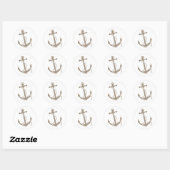 Sticker Rond Ancre vintage (Feuille)