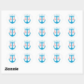 Sticker Rond Ancre vintage (Feuille)