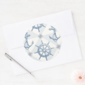 Sticker Rond Ancres et Motif de roue de navire (Enveloppe)