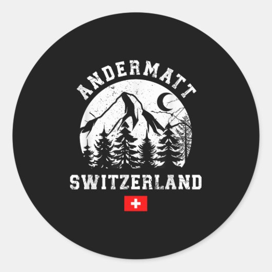 Sticker Rond Andermatt Suisse Station de ski Alpes Ski Alpin (Devant)
