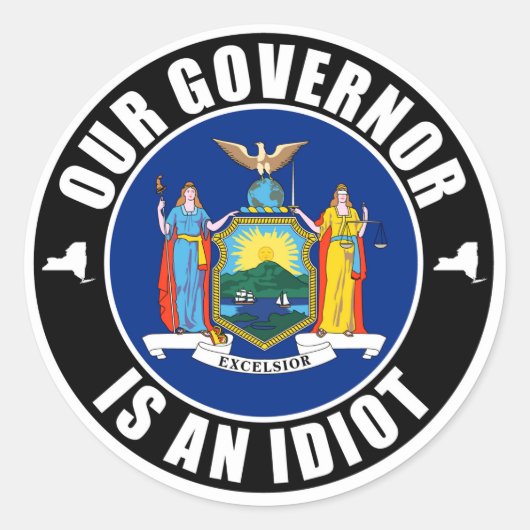 Sticker Rond Andrew Cuomo est un idiot (Devant)