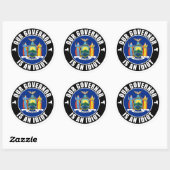 Sticker Rond Andrew Cuomo est un idiot (Feuille)