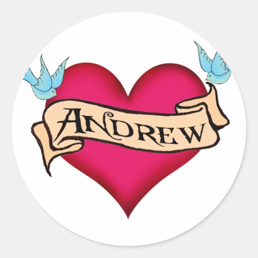 Sticker Rond Andrew - T-shirts et cadeaux personnalisés en tato (Devant)